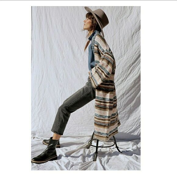 Anthropologie Lizzie Shimmer Knit Longline Cardigan Duster Kimono - Picture 2 of 11